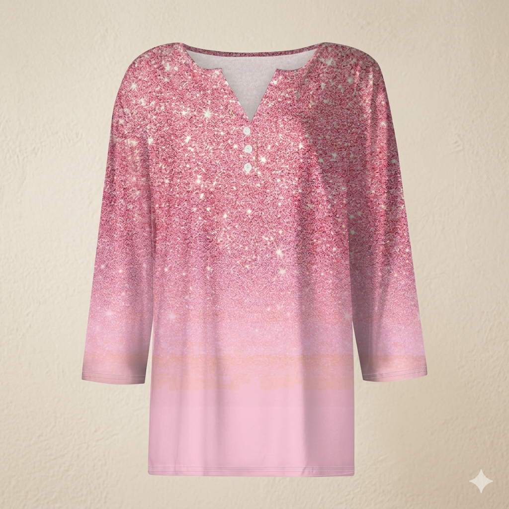 V Neck Button Down Summer Blouses, Casual Printed Tunic T-Shirts & Graphic Tees